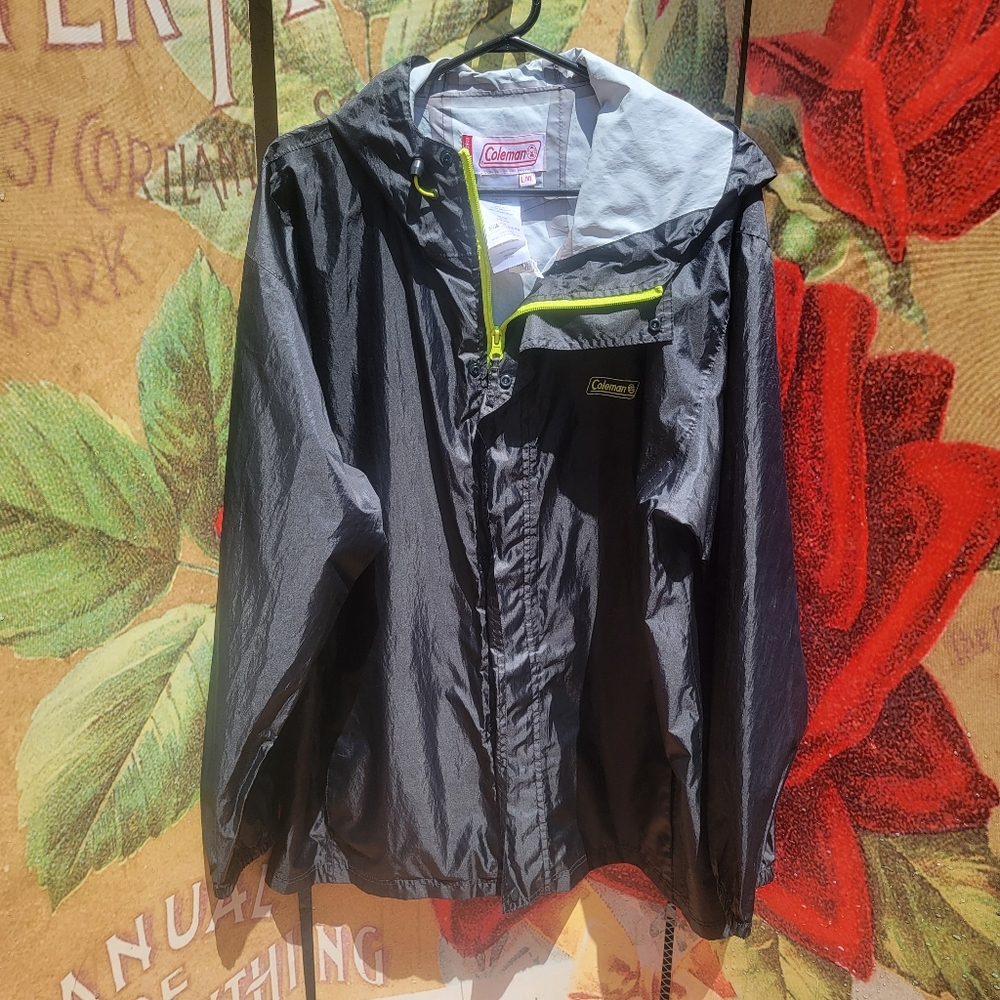 Coleman Windbreaker Jacket Hooded Full Zip Men's Size L/XL
